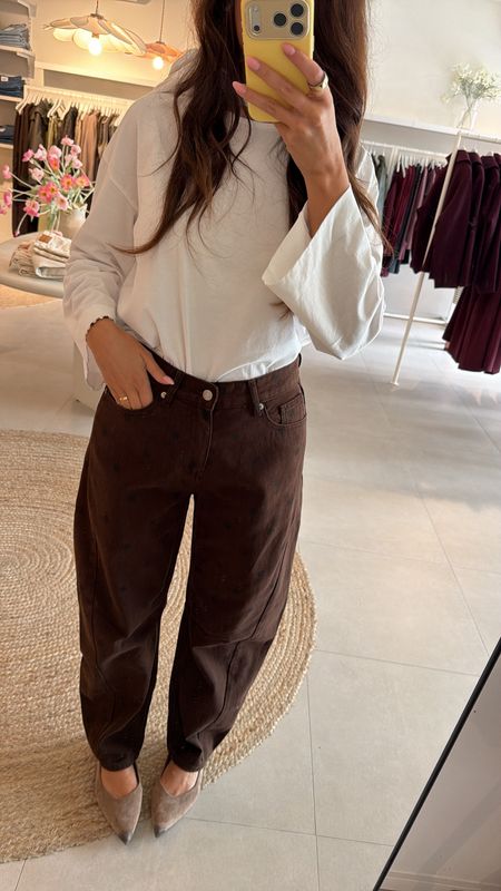 Barrel Jeans Brown Polkadots
