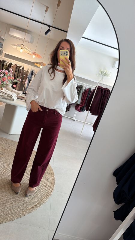 Barrel Jeans Deep Cherry