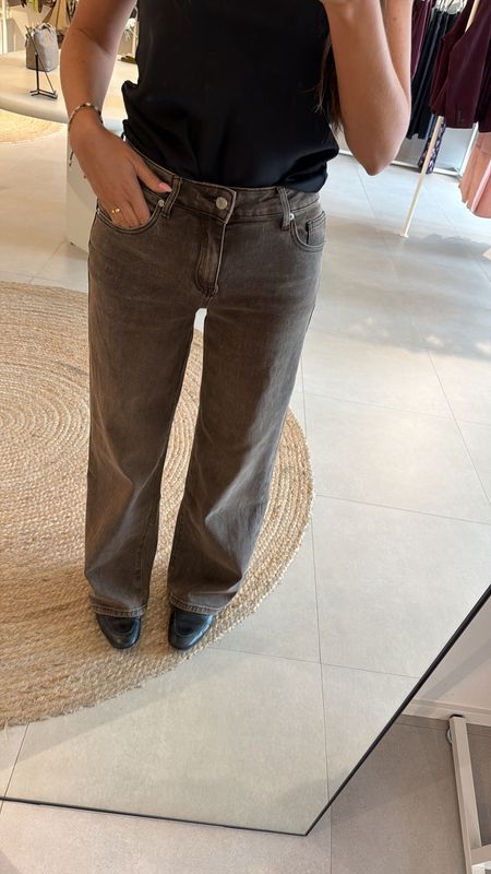Straight Jeans Washed Dark Brown