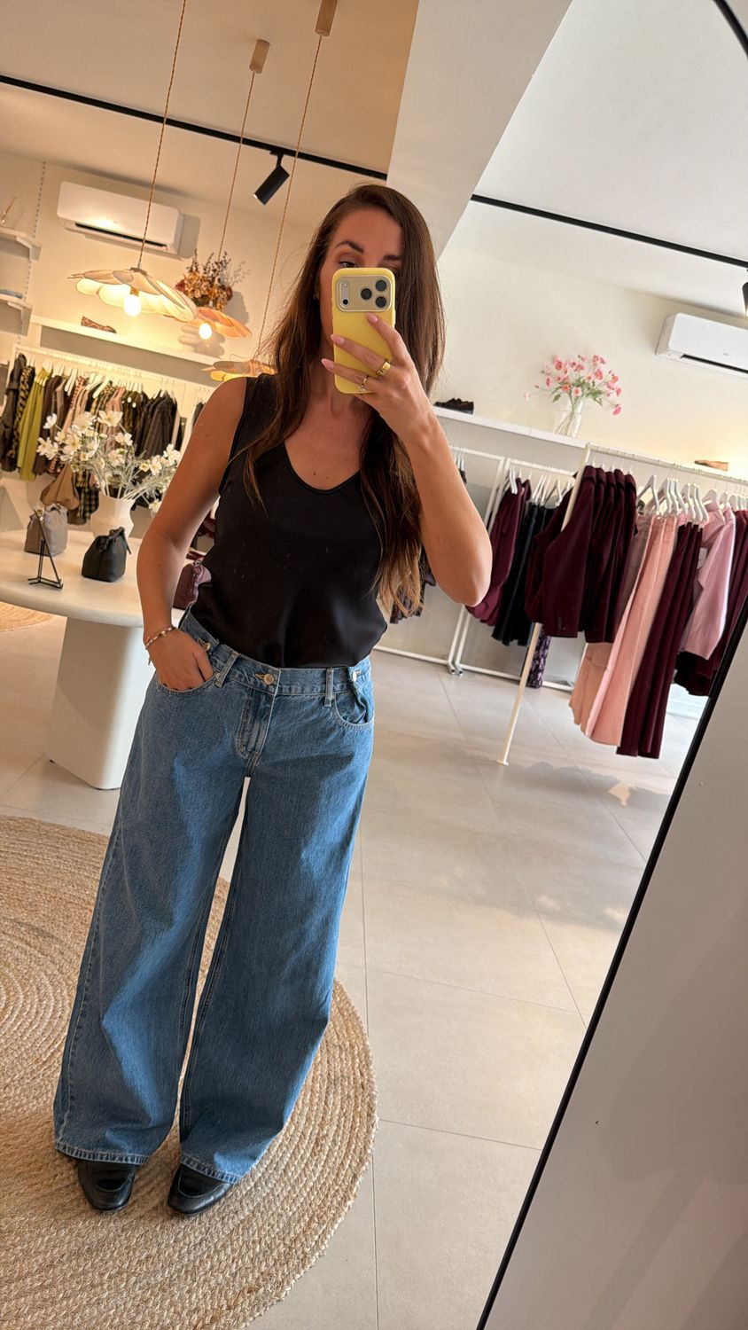 Wide Leg Jeans Classic Blue