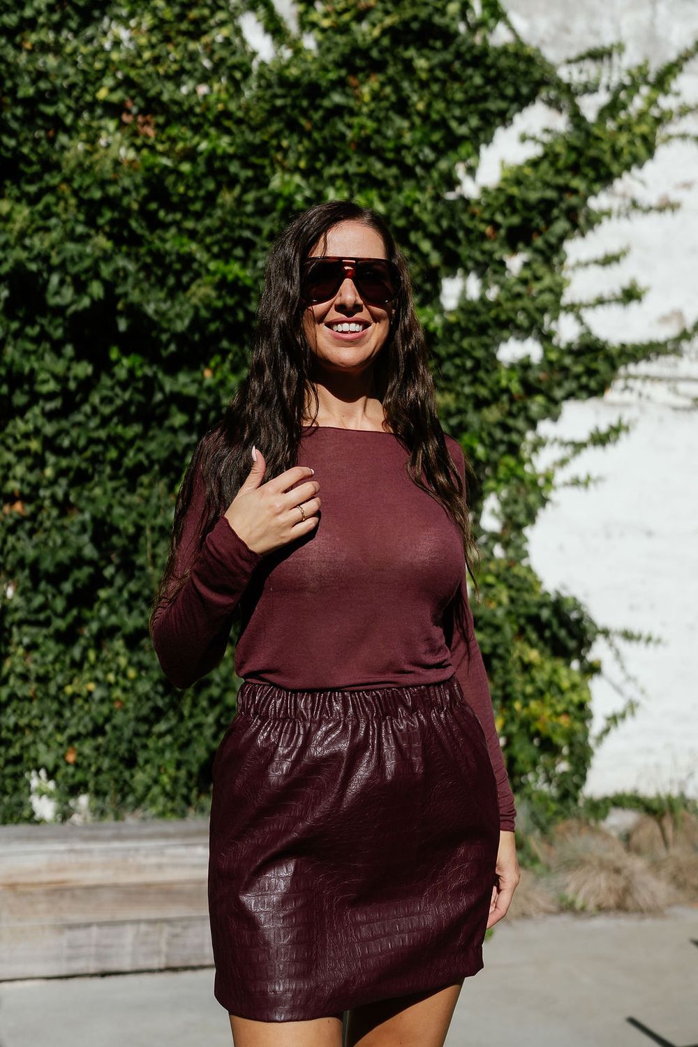 Cashmere Top Mouna Burgundy