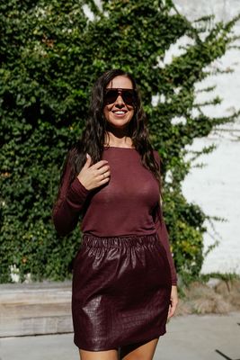 Cashmere Top Mouna Burgundy