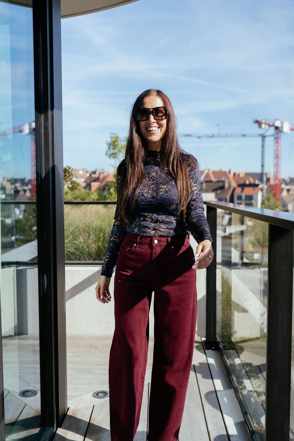 Lace Top Lacey Navy Blazer