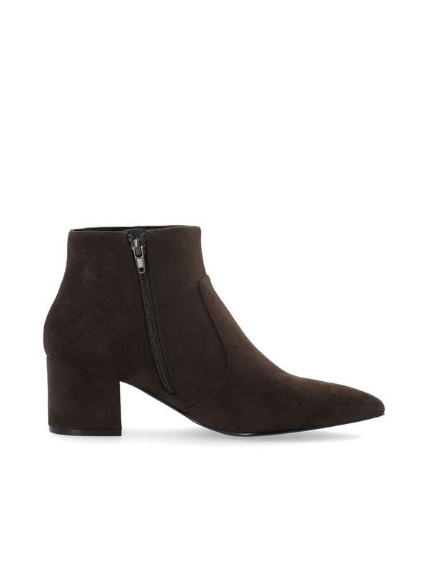 Ankle Boots Faux Suede Devived Dark Brown