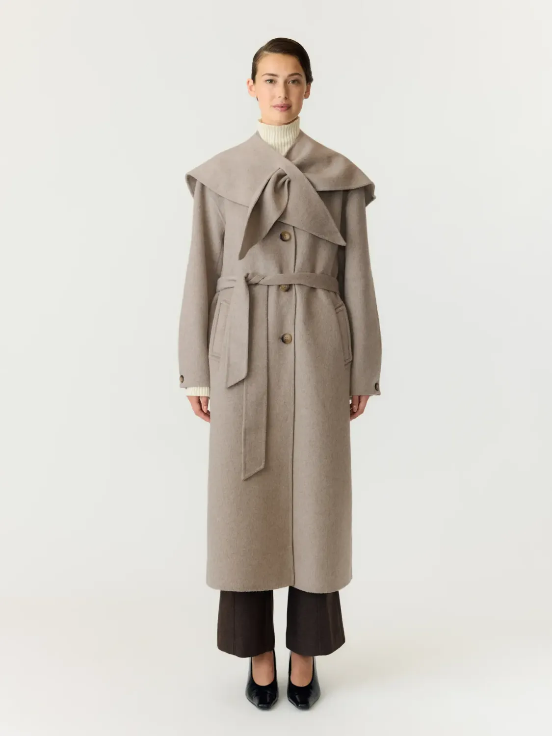 Handmade Wool Blend Coat Almio Fungi