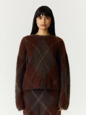 Mohair Blend Pullover Argy Coffee Bean