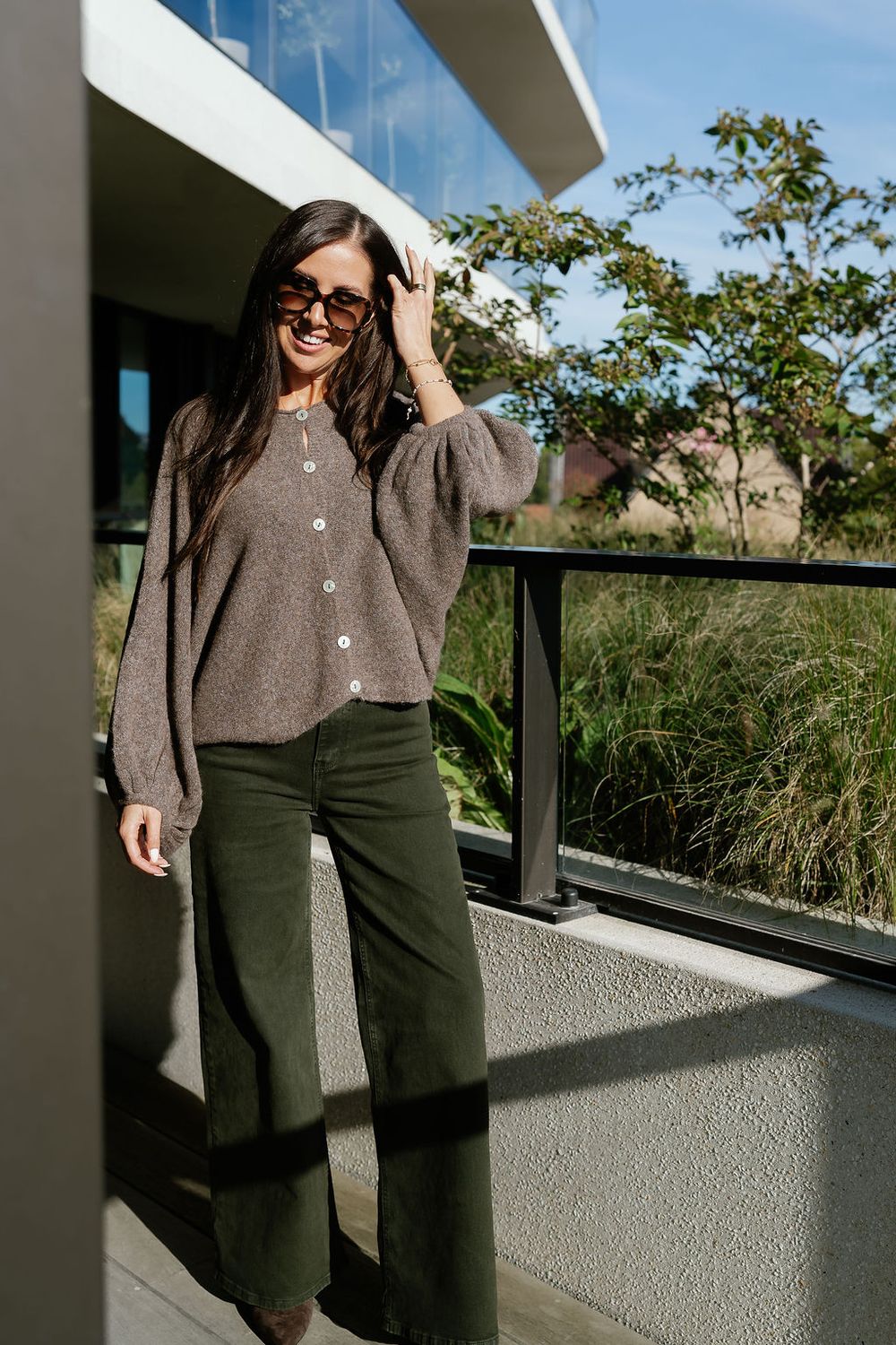 Wide Leg Jeans Khaki