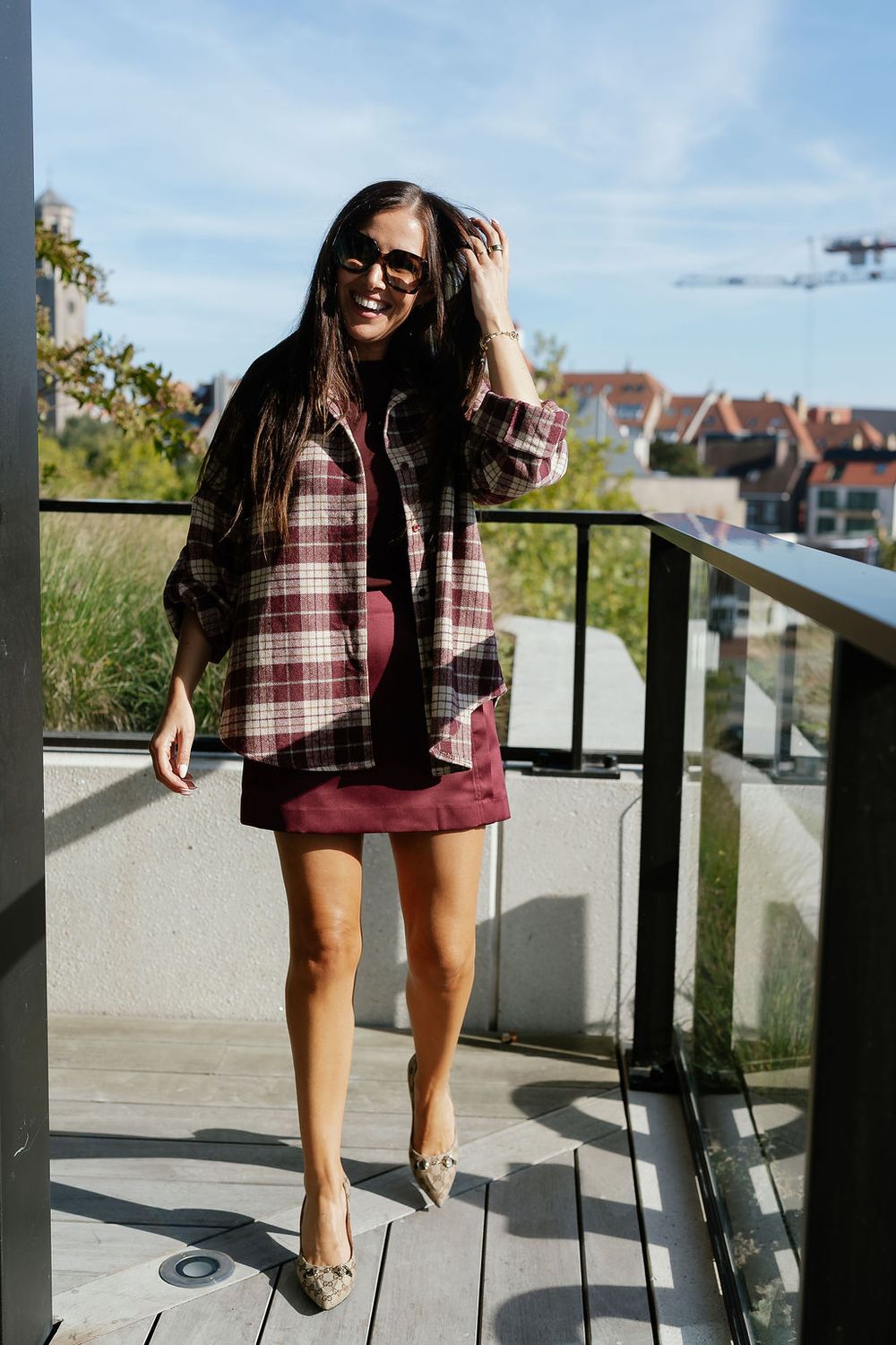 Checked Shirt Britt Burgundy