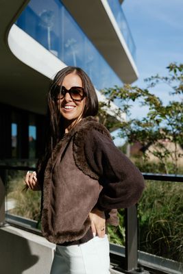 Teddy Gilet Heidi Coffee