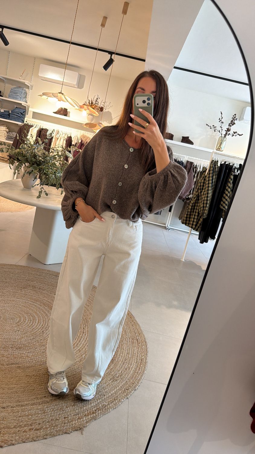 Barrel Jeans White