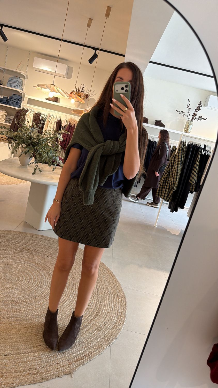 Checked Skirt Bobbie Khaki