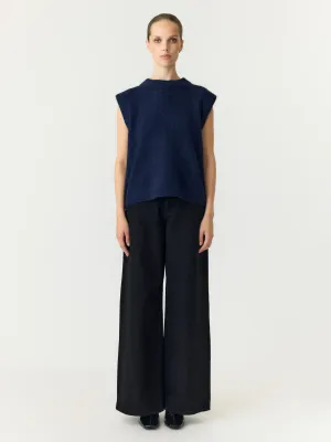Wool Blend Knit Vest Johi Navy Blazer