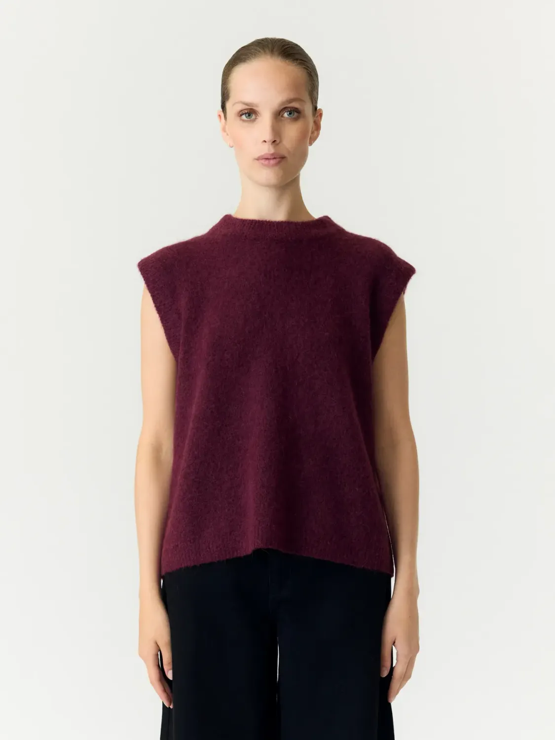 Wool Blend Knit Vest Johi Fig