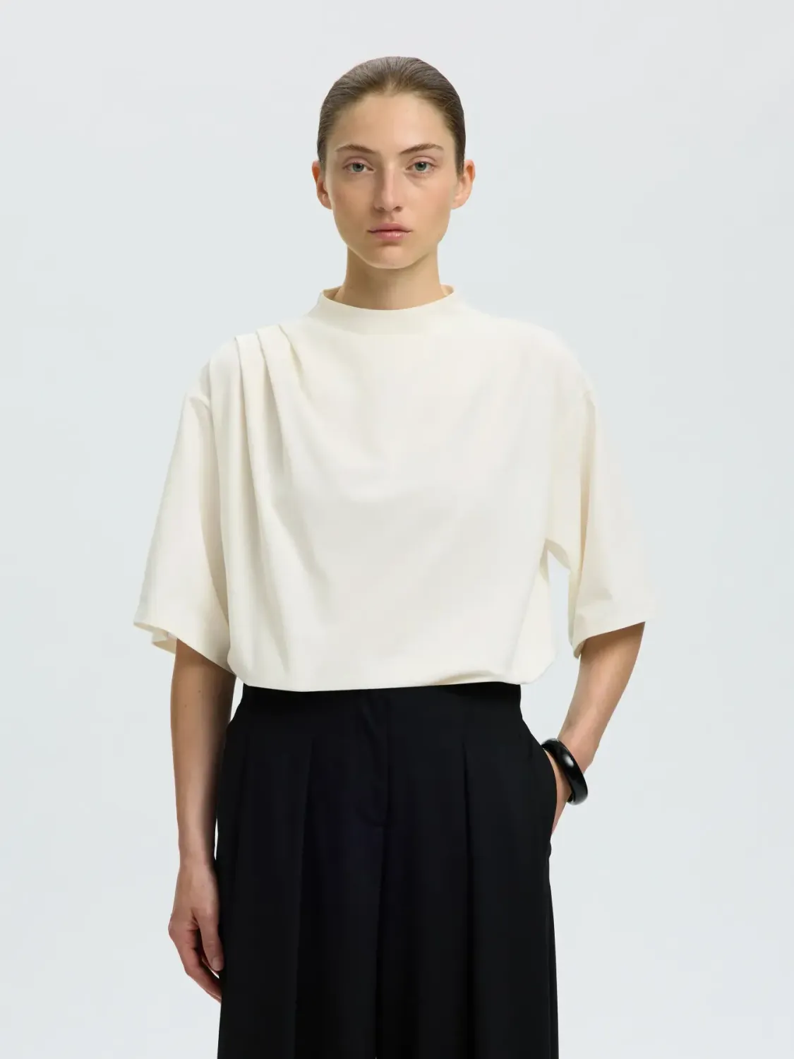 Oversized 2/4 Tee Ria Egret