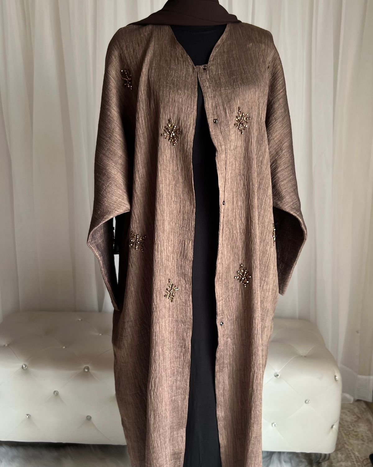 Sarah Embroidered Open Abaya
