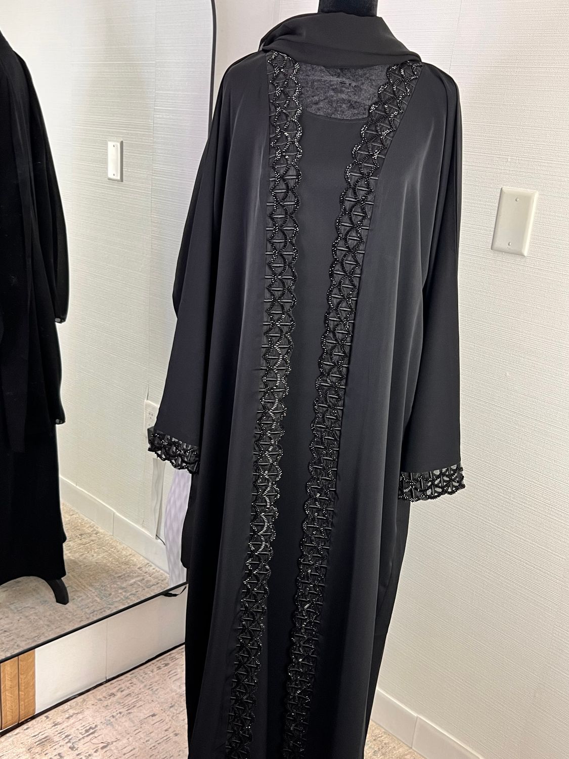 Amira open Abaya with Lace set