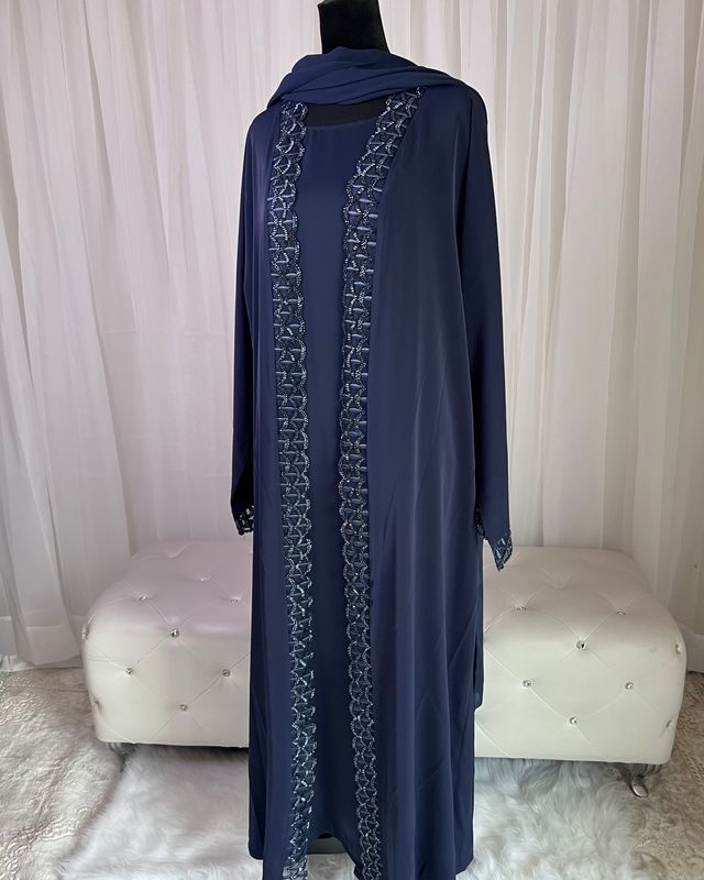 Amira open Abaya with Lace set