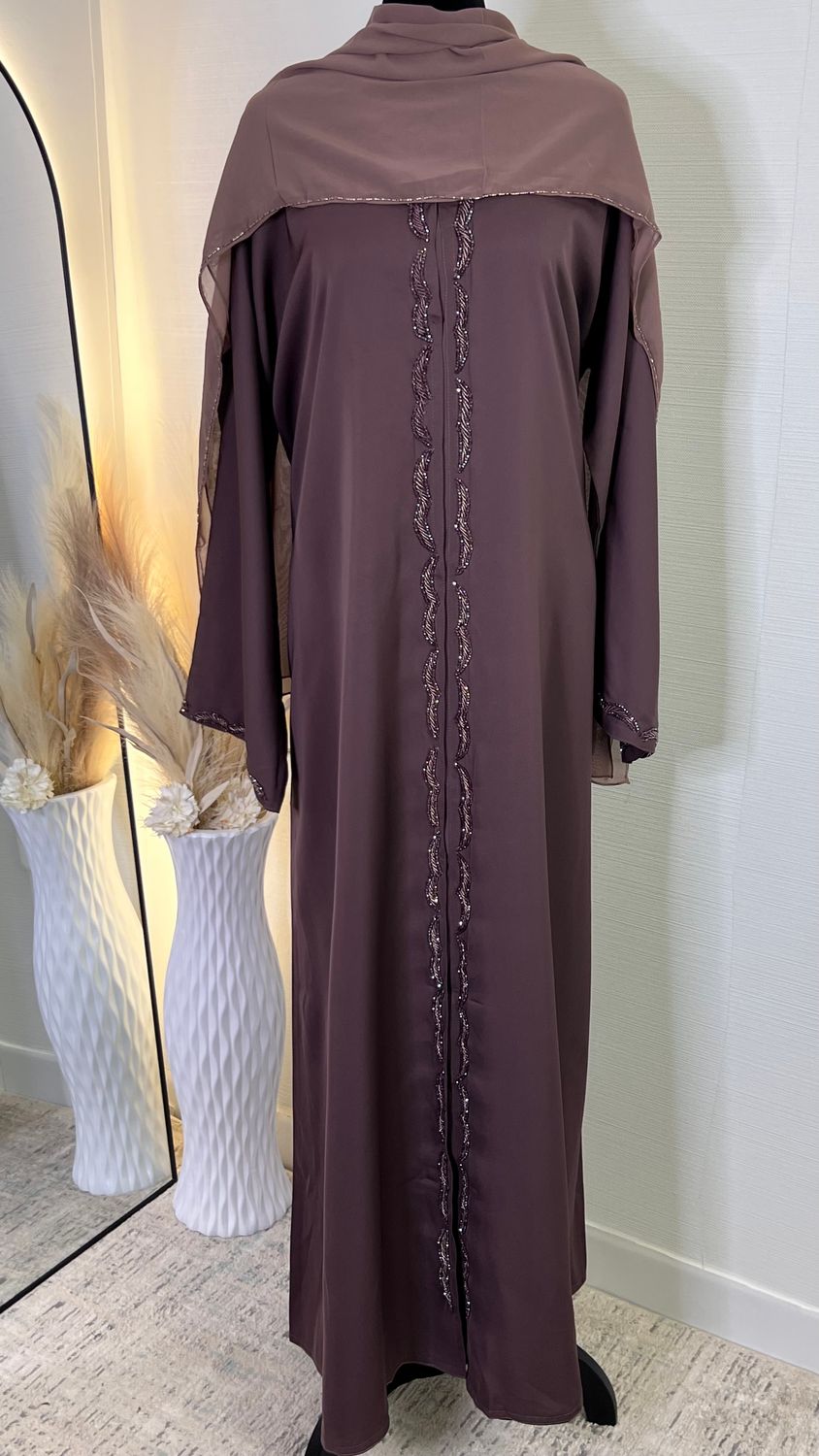 Jawahir Embroidered Open Abaya