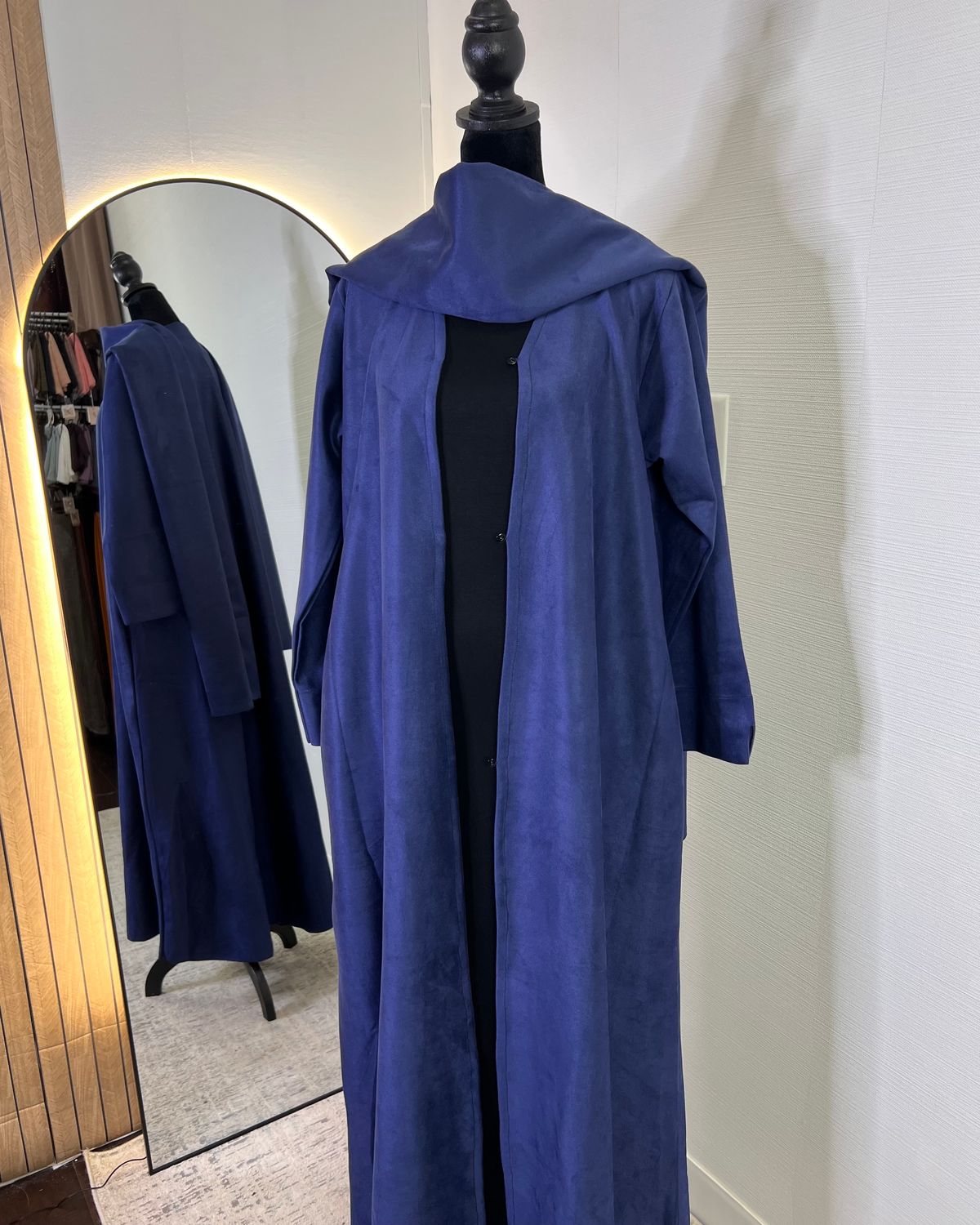 Elan  Suede Open Abaya Coat