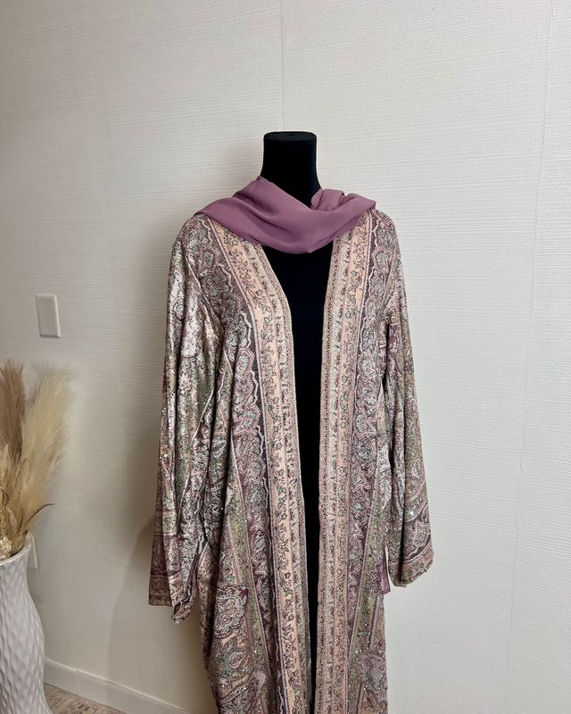 Rose Dust Pashmina Open Abaya