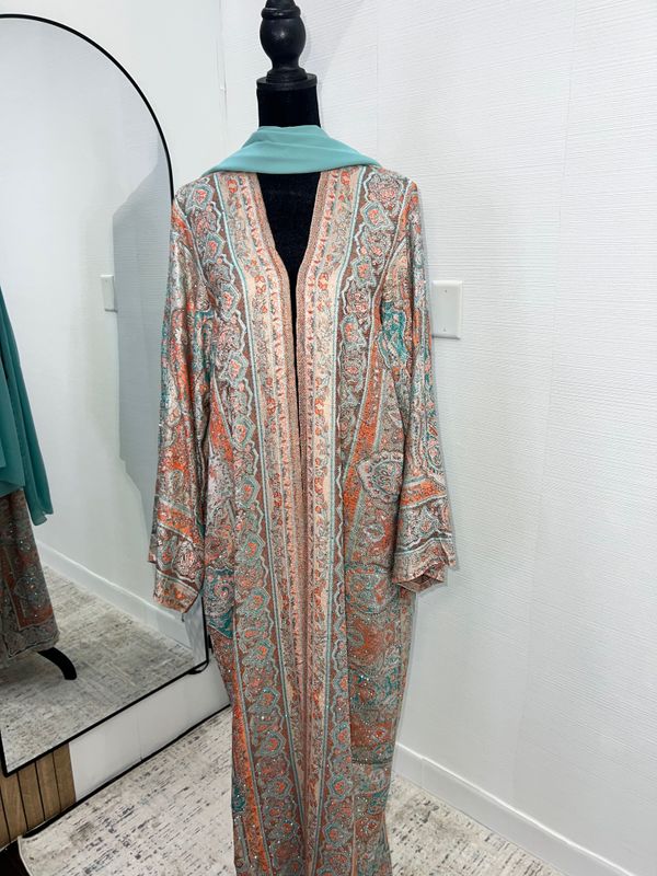 Coralwave Pashmina open Abaya