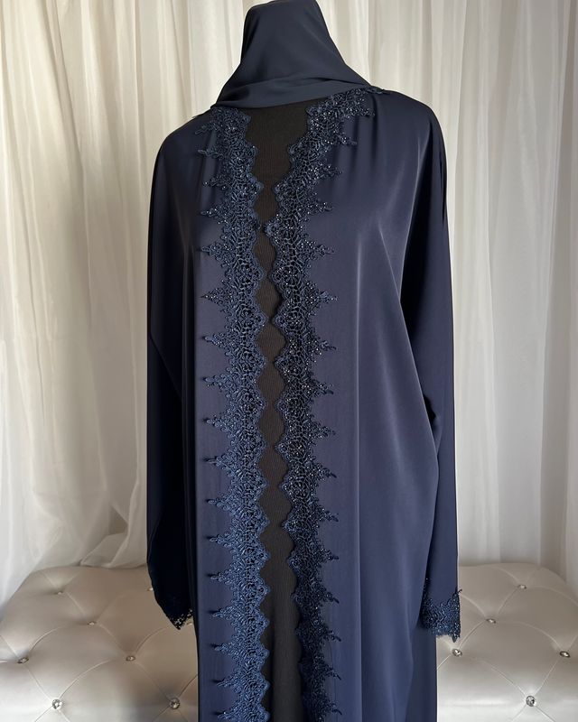 Najma  Open Abaya with Lace