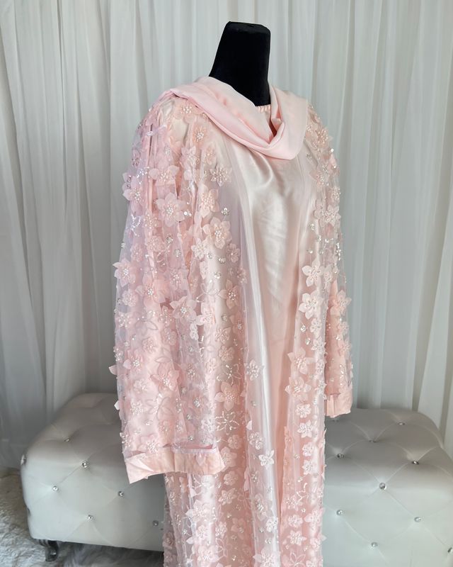 Dalal Luxury Blush Pink abaya