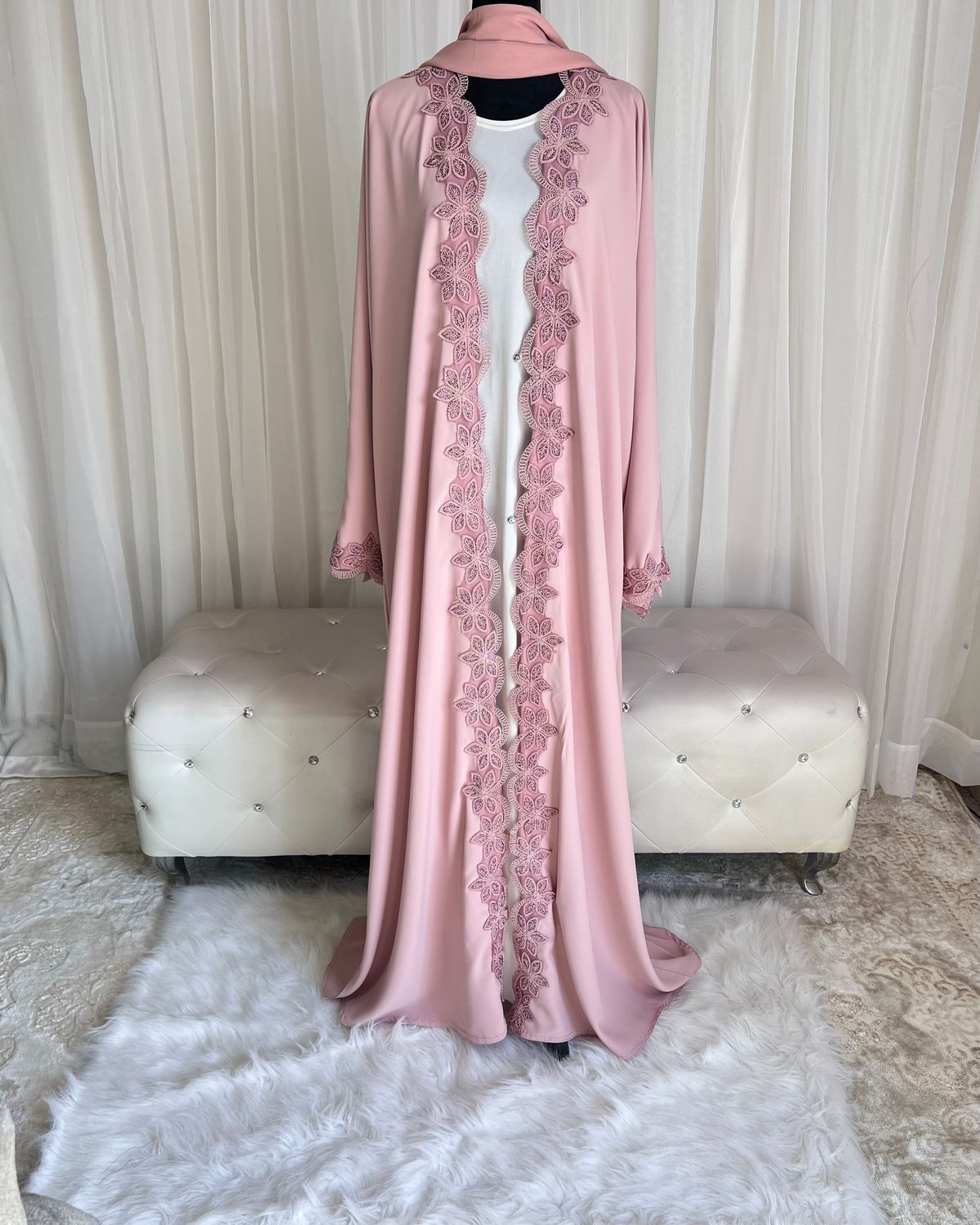 Lulu open Abaya Colloection with Lace