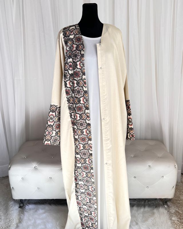 Rahaf Open Linen Abaya