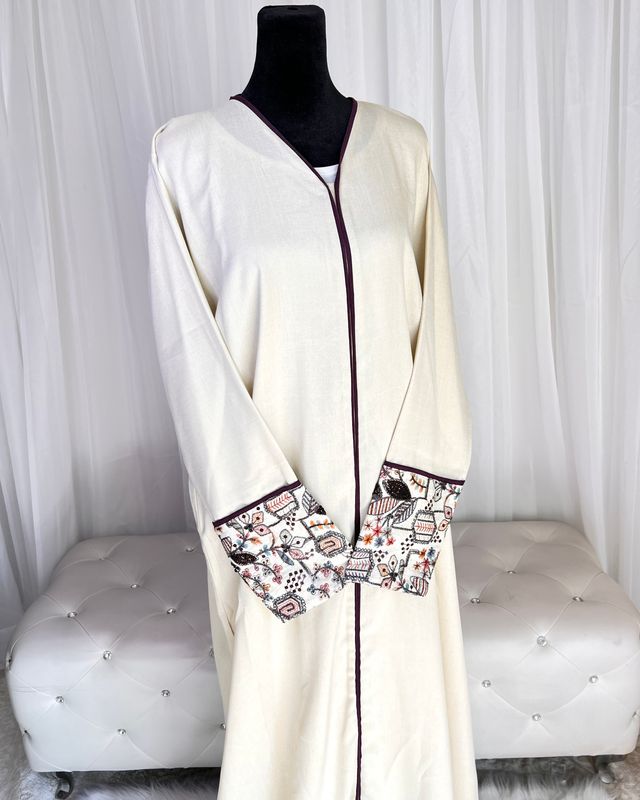 Aseel Open Linen Abaya