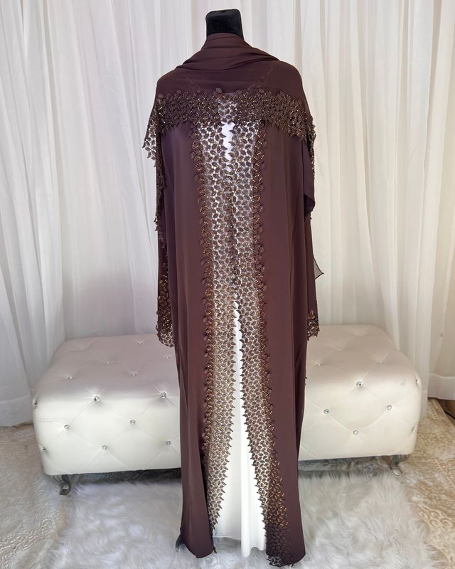 Manal Open Abaya Collection with Lace