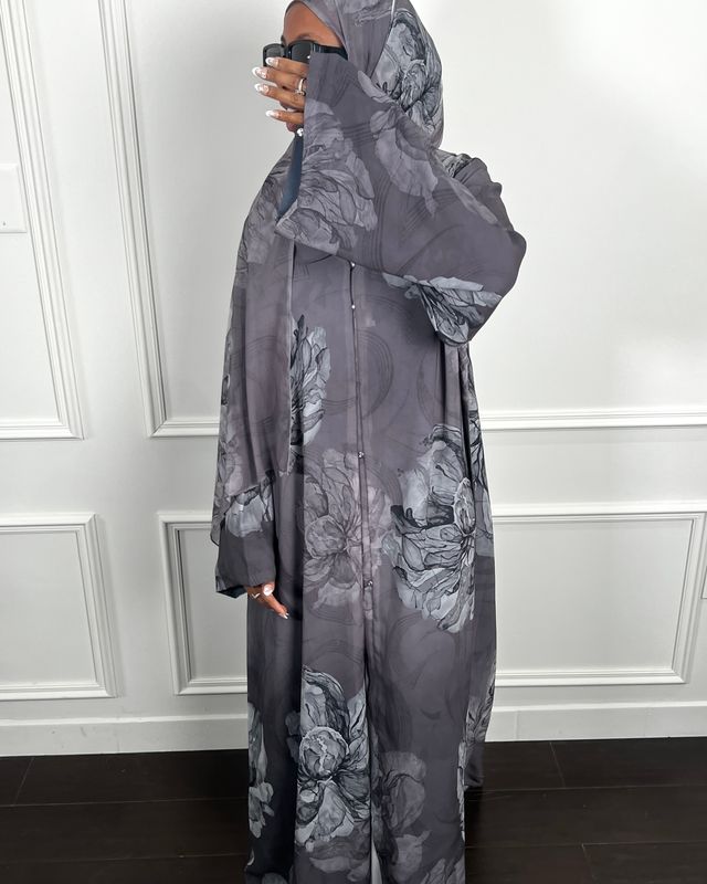 Faiza  Double Chiffon Open Abaya