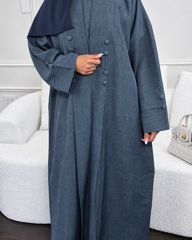 Halla Open Linen Abaya