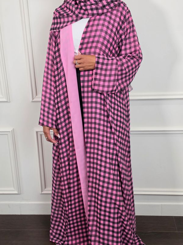Latifa Double Chiffon Open Abaya with Matching Hijab