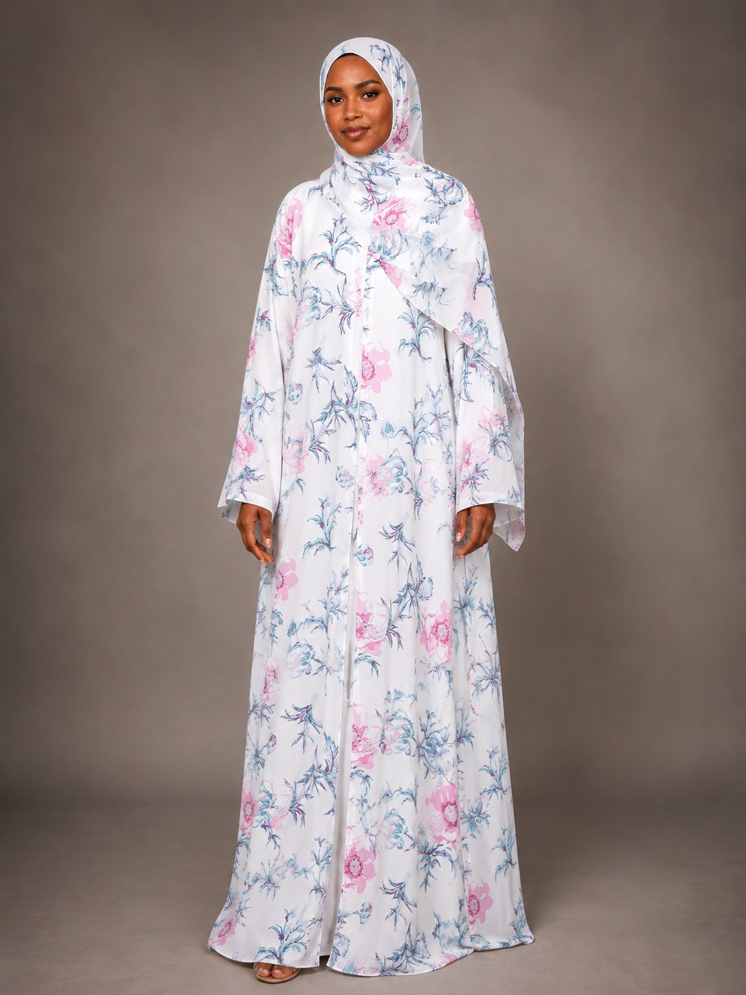 Blossom Double Chiffon Abaya with matching Hijab