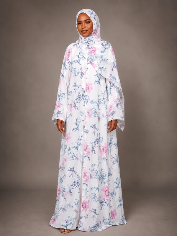 Blossom Double Chiffon Abaya with matching Hijab