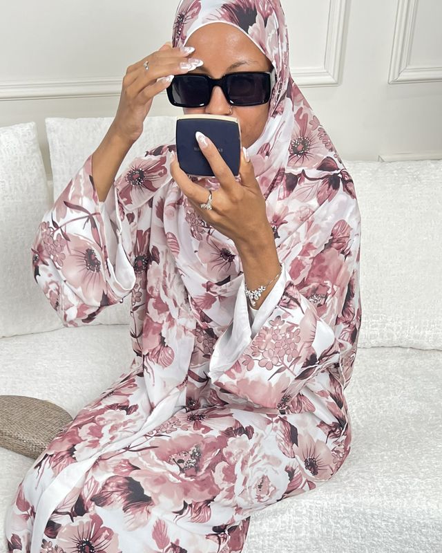 Petal Double Chiffon Abaya with Matching Hijab