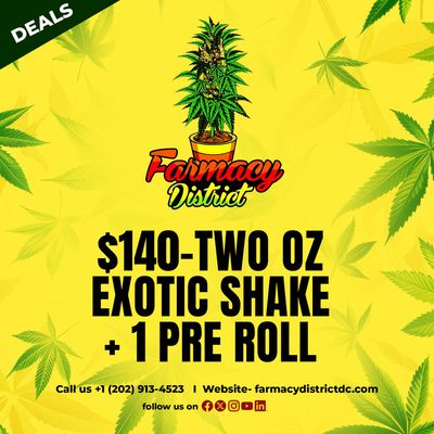 2 Oz Designer | Exotic Shake + 1 Pre Roll special