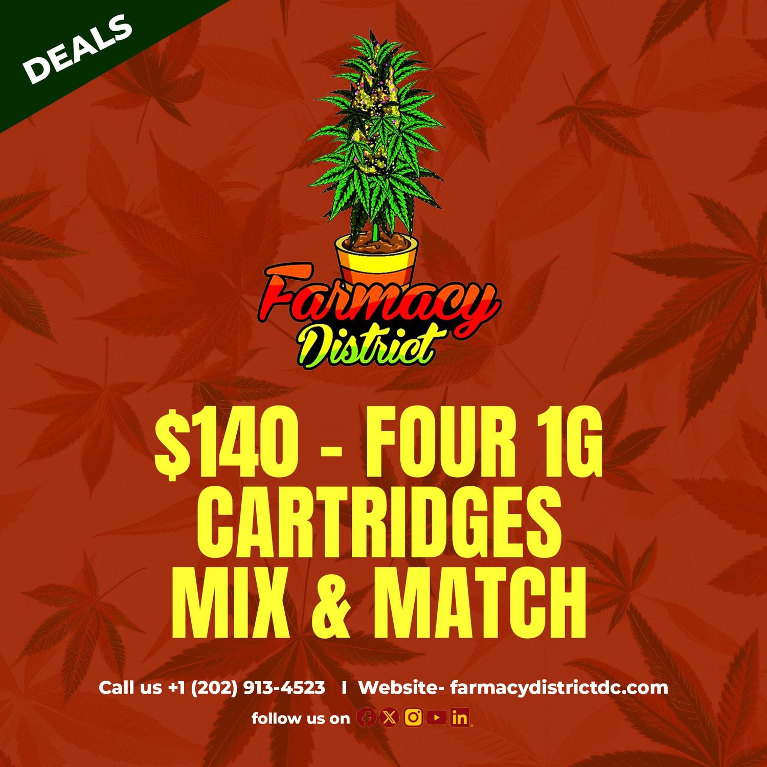 Four 1g Cartridges Mix & Match  special