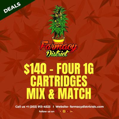 Four 1g Cartridges Mix & Match special Four 1g Cartridges Mix & Match special
