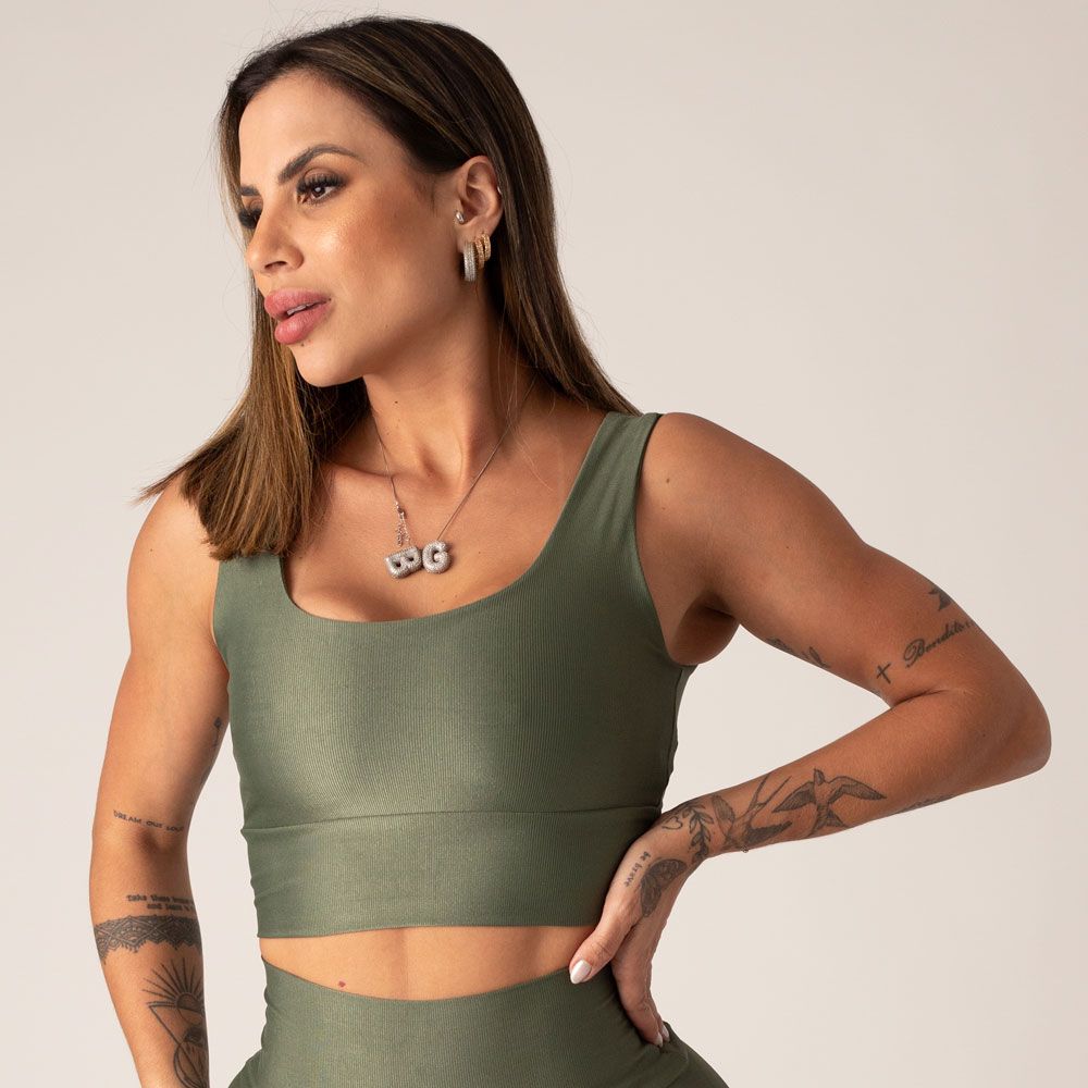 Women's Medium Impact Sports BraValentina Deep Forest Green