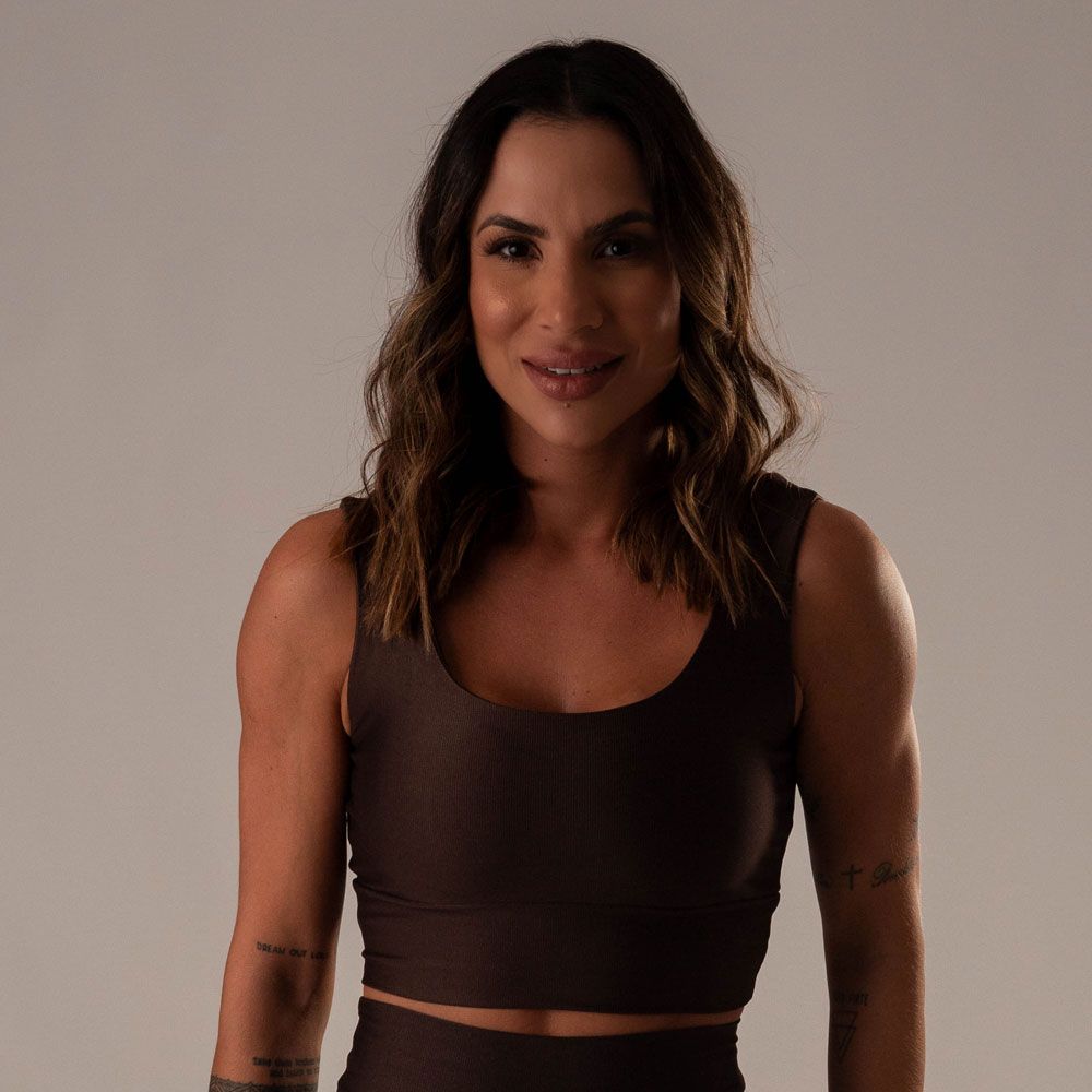 Women's Medium Impact Sports Bra Valentina Coffee