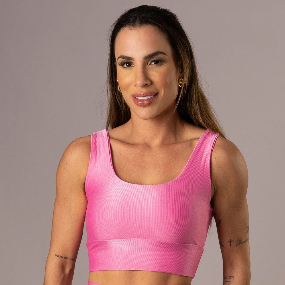 Women's Medium Impact Sports Bra Valentina Playful Pink