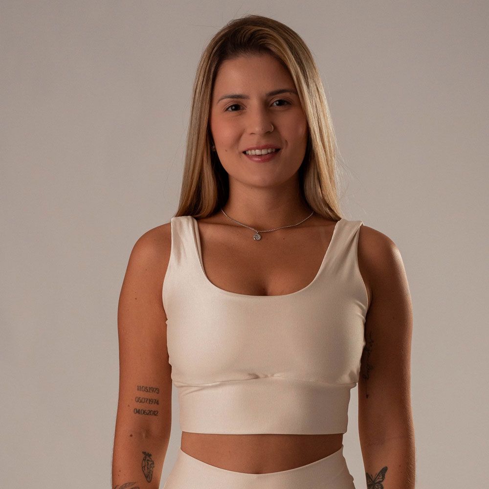 Women's Medium Impact Sports Bra Valentina Off White