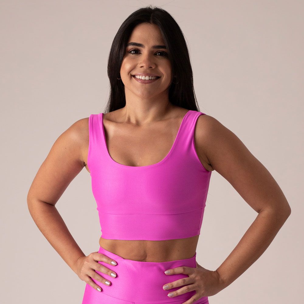 Women's Medium Impact Sports Bra Valentina Bikini Pink
