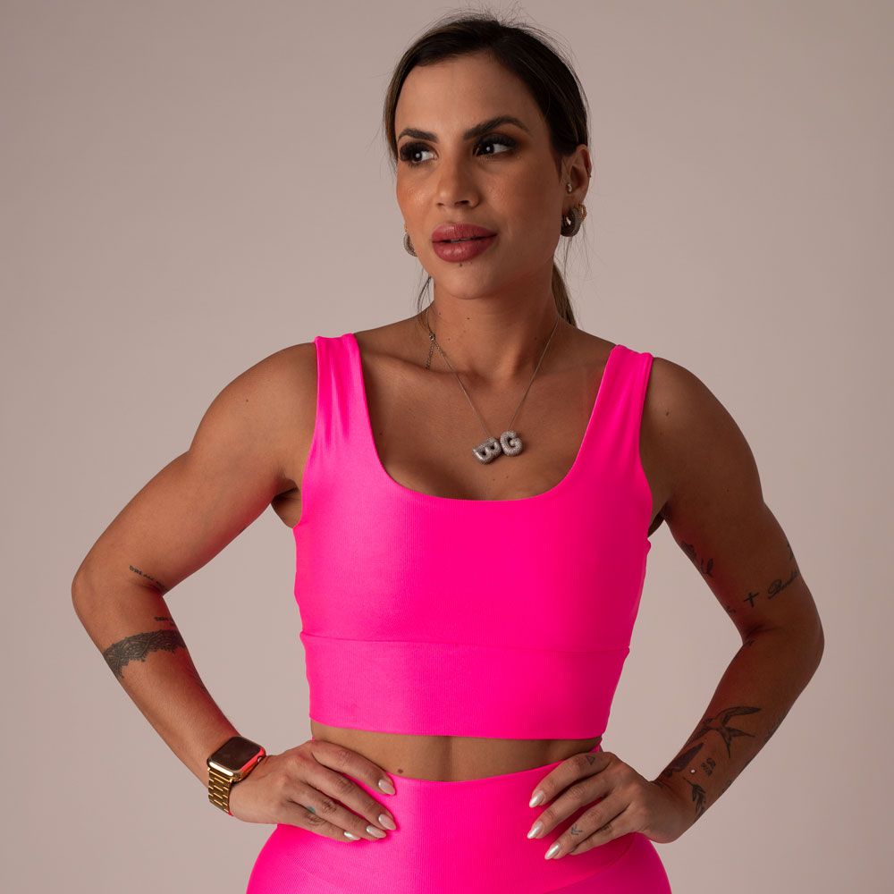 Women's Medium Impact Sports Bra Valentina Super Pink