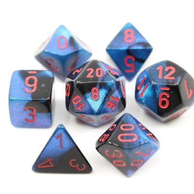 Gemini® Mini-hedral® Black-Starlight™/red 7-Die Set