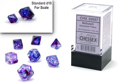Nebula® Mini-hedral® Nocturnal™/blue Luminary™ 7-Die Set