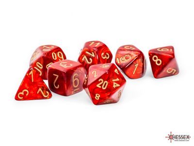 Scarab® Mega-hedral® Scarlet™/gold 7-Die Set