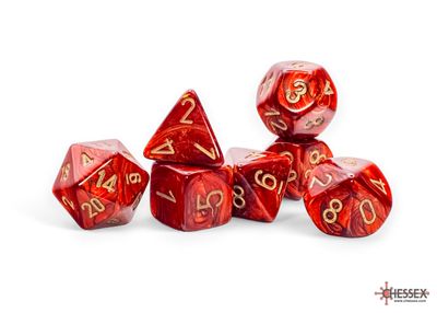 Scarab® Mega-hedral® Scarlet™/gold 7-Die Set